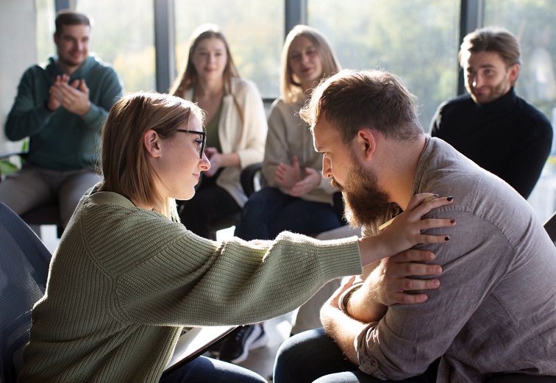 Authentic group therapy meeting